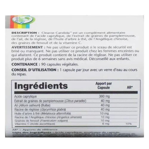 Cleanse candida - 90 capsules végétales
