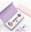 Coffret Scilla Rose : Guasha + Roller + Pierre Amethyste