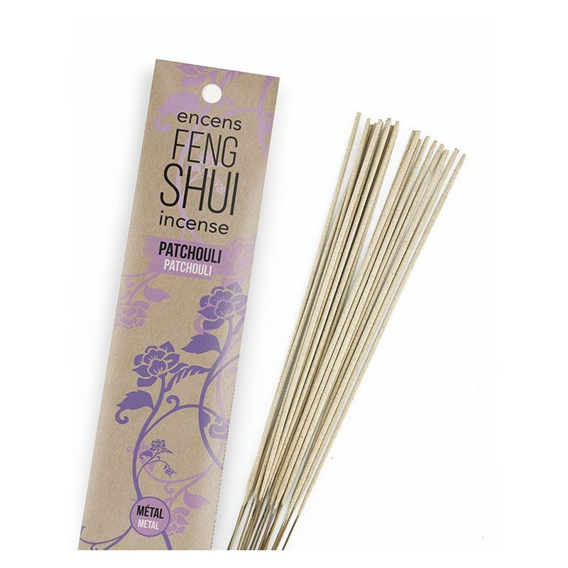 Métal, Patchouli - Encens Feng Shui - 20 bâtonnets