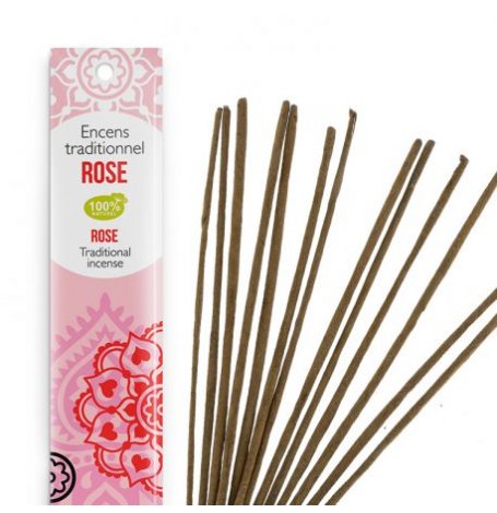 Rose - Encens Indiens Haute tradition 18 bâtonnets