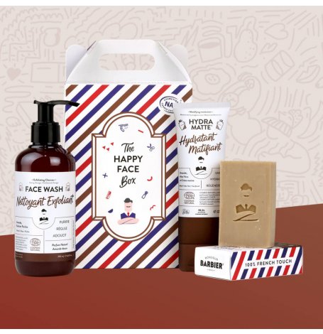 The Happy Face Box Bio - Gel nettoyant + Crème hydratante + Savon
