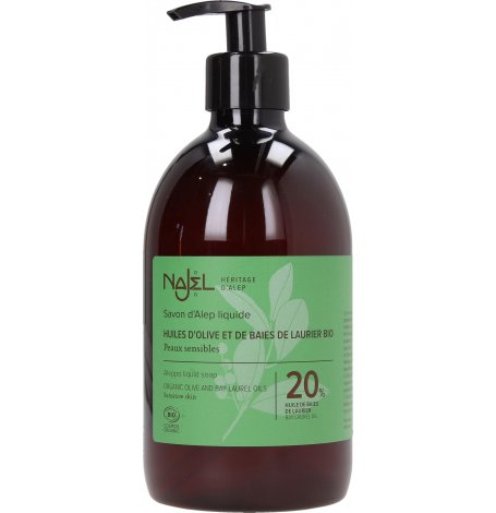 Savon d'Alep liquide (20% huile de Laurier) Bio - 200 ml