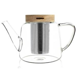 Theiere Gustave en verre couvercle bois - 680 ml