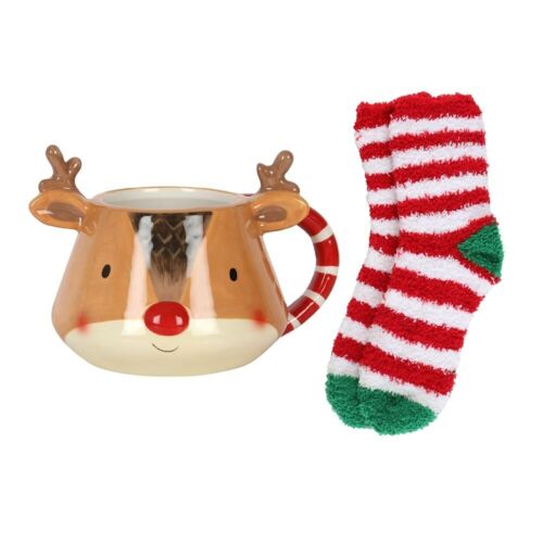 Mug Cerf de Noel + 1 paire de chaussettes