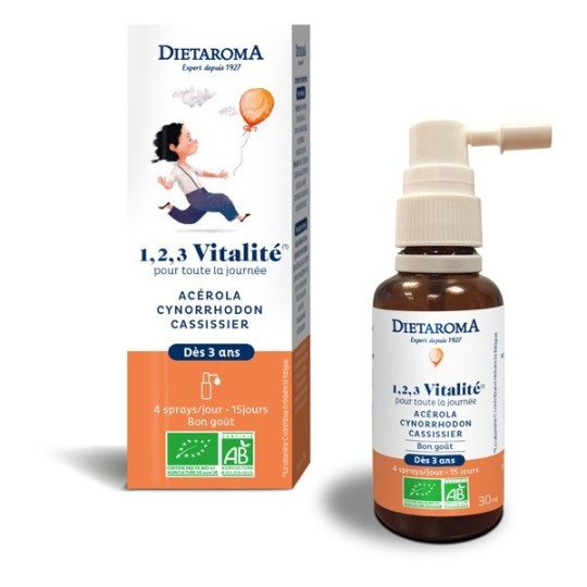1 2 3 Vitalité Enfants Bio - spray 30 ml