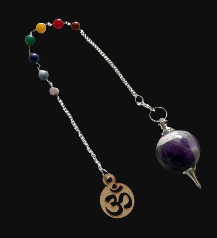 Pendule Sphère Améthyste Om 7 Chakra