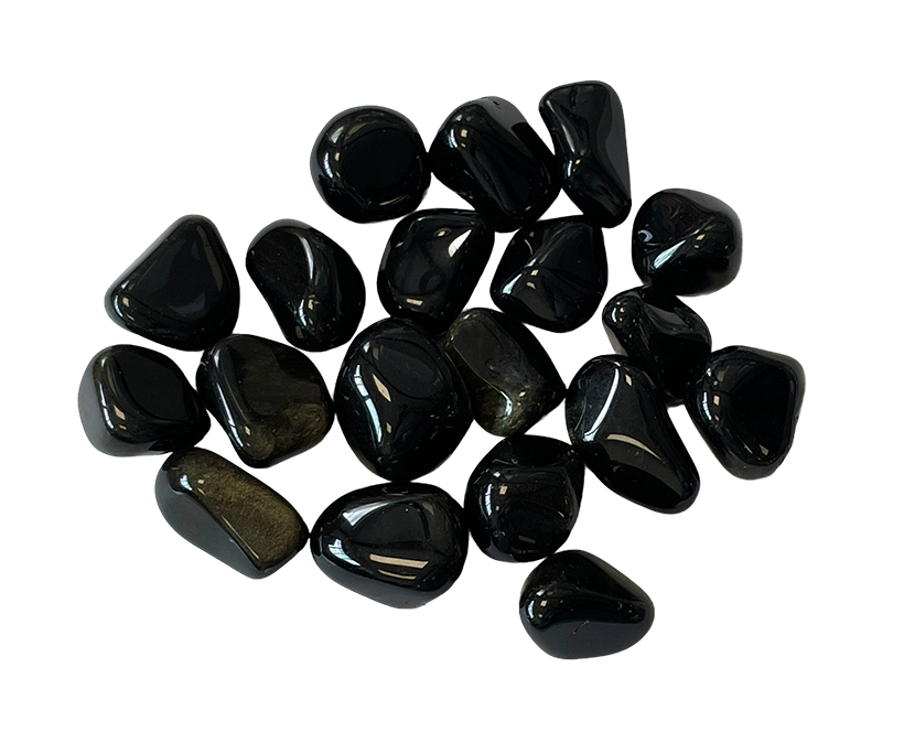 Obsidienne noire dorée A pierres roulées