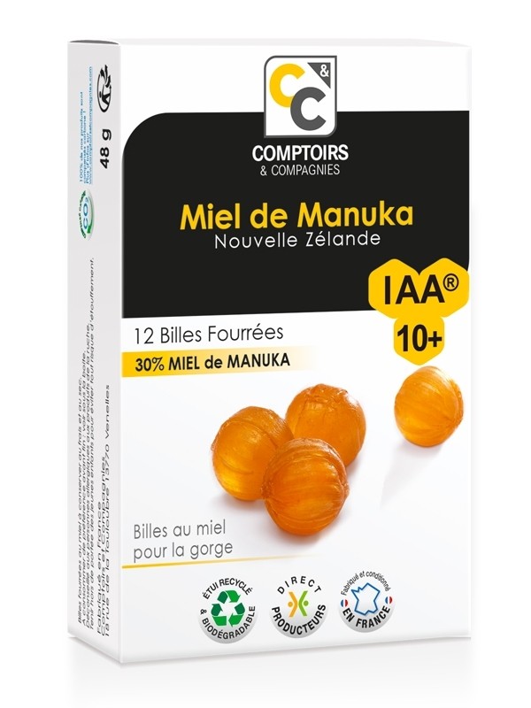 Billes fourrées 30% miel de Manuka IAA 10+ - 12 billes