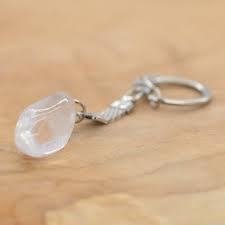 Porte clé Cristal de roche - Confiance & Purification