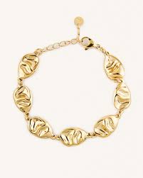 Bracelet chaine ovales acier inoxydable Taly (Doré)