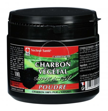 Charbon végétal super activé en poudre - 100 g