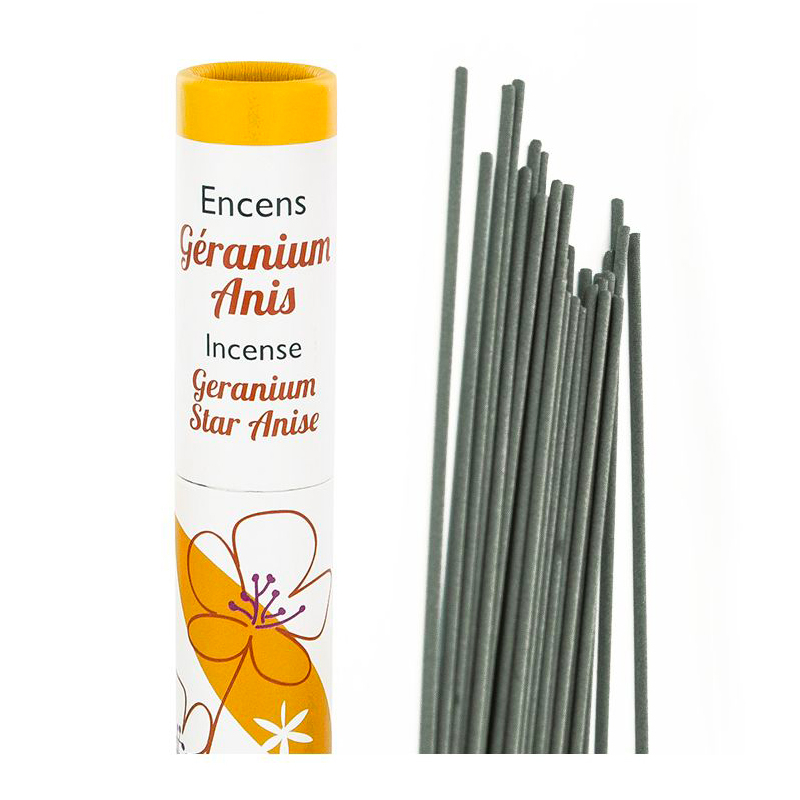 Encens végétal Geranium, Anis - 30 bâtonnets