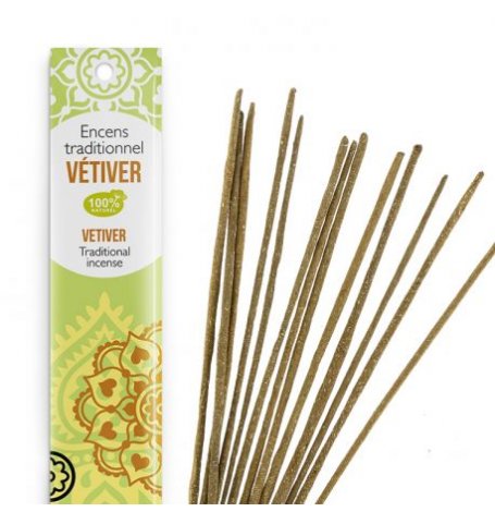 [6094_old] Vétiver - Encens Indiens Haute tradition 18 bâtonnets