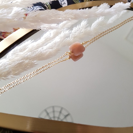 Collier Abby Pierre de lune orangée