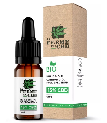 CBD 15% huile de cannabidiol Bio - 10 ml