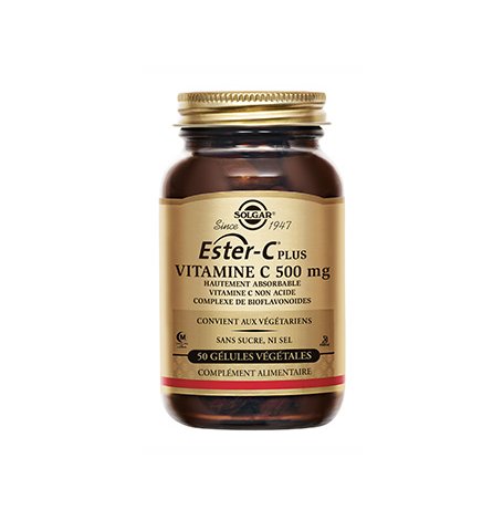 Ester-C Vitamine C non acide - 50 gélules végétales