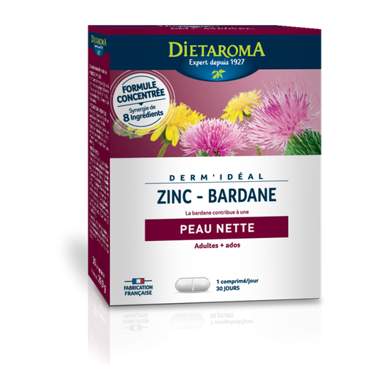 [7538_old] Derm'Ideal Zinc - Bardane - 30 comprimés