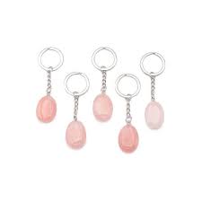 porte clé Quartz rose - Amour & Paie