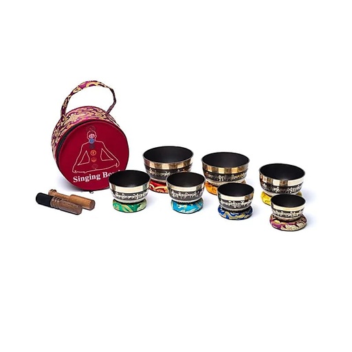 Set de bols chantants chakra avec housse