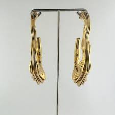 Boucles d'oreilles pendantes torsadées acier inoxydable Lina (Doré)