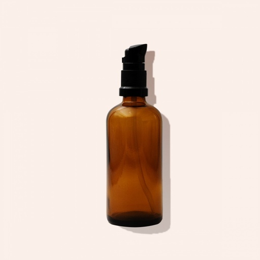 Flacon pompe en verre crèmes et huiles - 50 ml